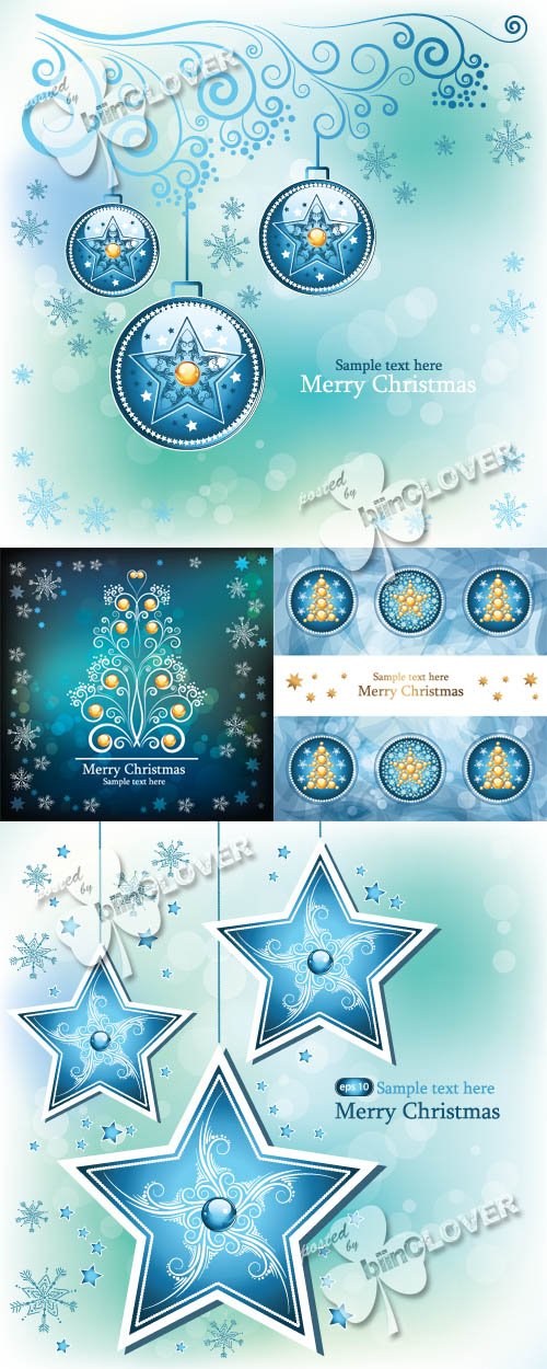 Vector Blue christmas card