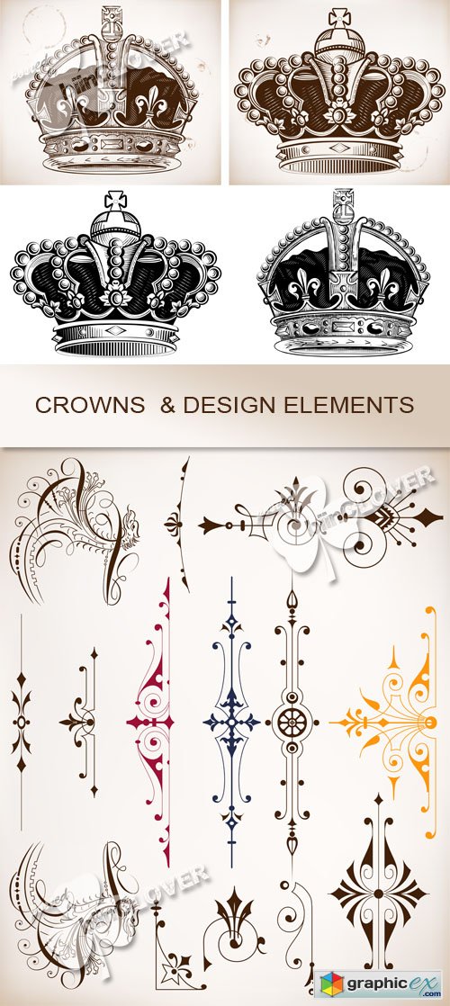 Vector Crowns and design elements