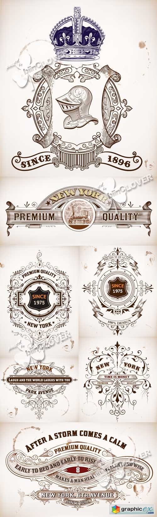 Vector Retro design elements 0517
