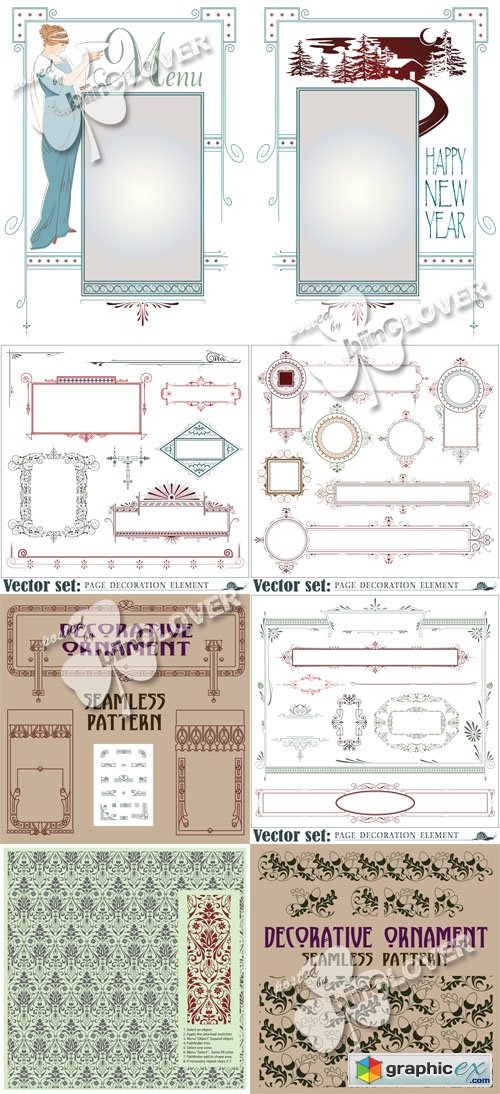 Vector Decorative elements, borders and frames 0546