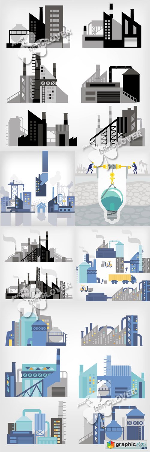 Vector Industrial buildings concept 0511