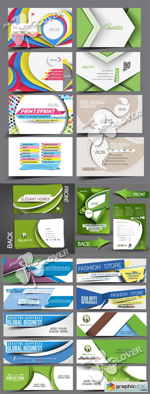 Vector Business card set 0492