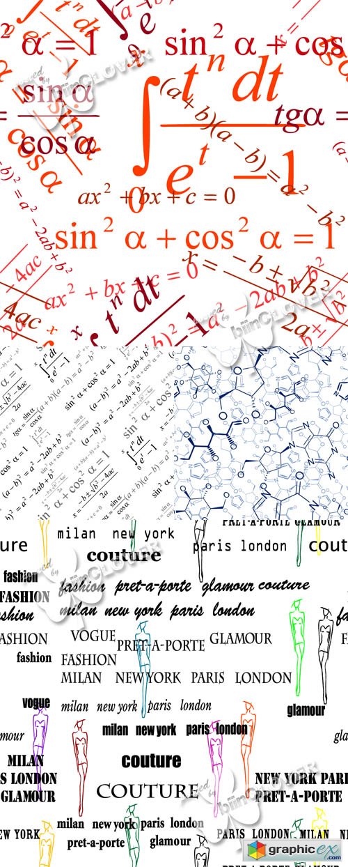 Vector Seamless wallpaper with formulas 0457