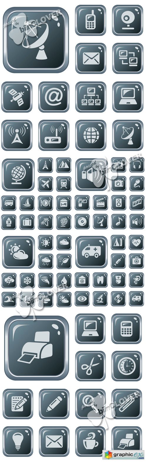 Vector Set of different buttons 0452