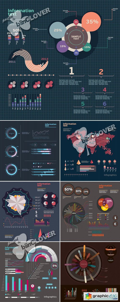 Vector Set of infographic design elements 0430