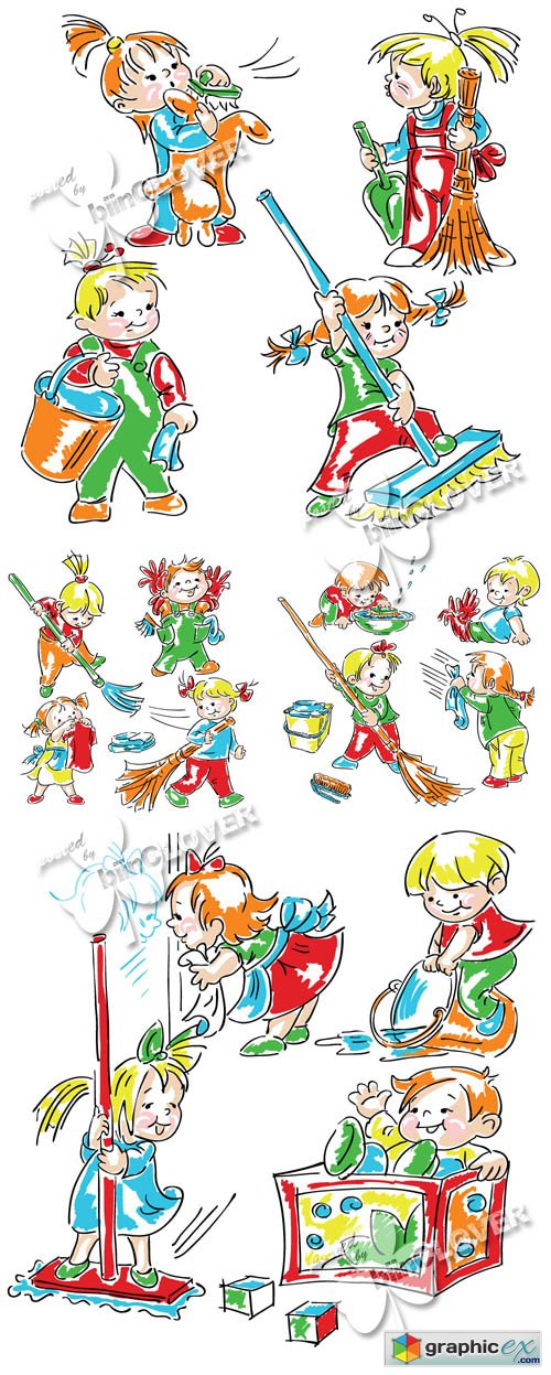 Vector Cute cartoon children 0415
