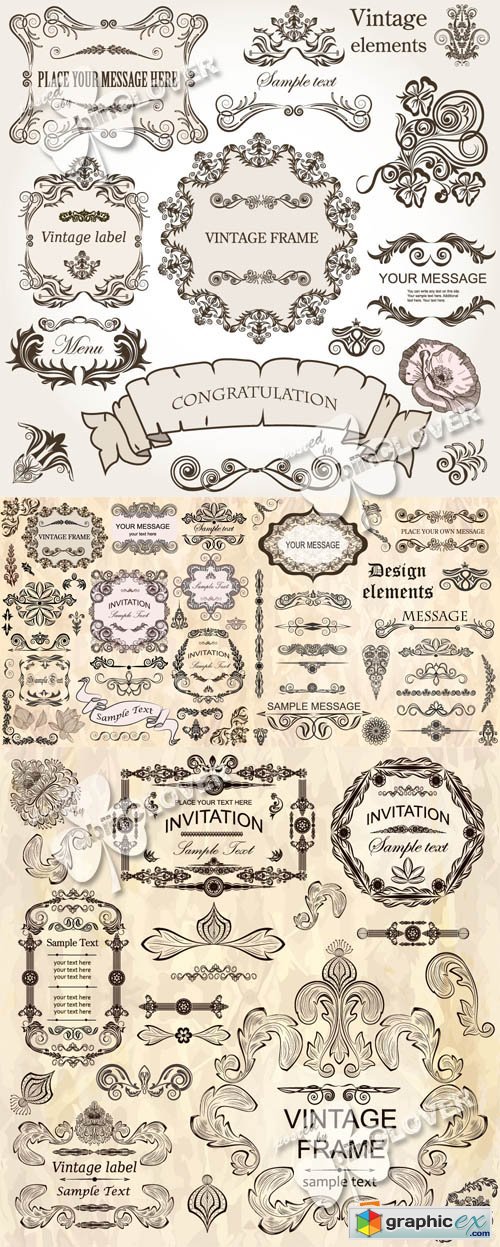 Vector Decorative calligraphic design elements 0390