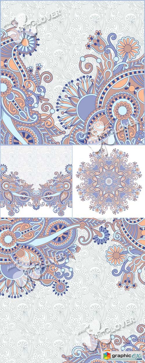 Vector Decorative ornament card 0387