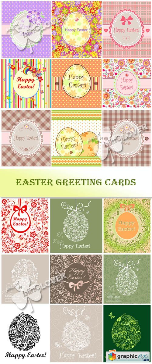 Vector Easter greeting cards 0383