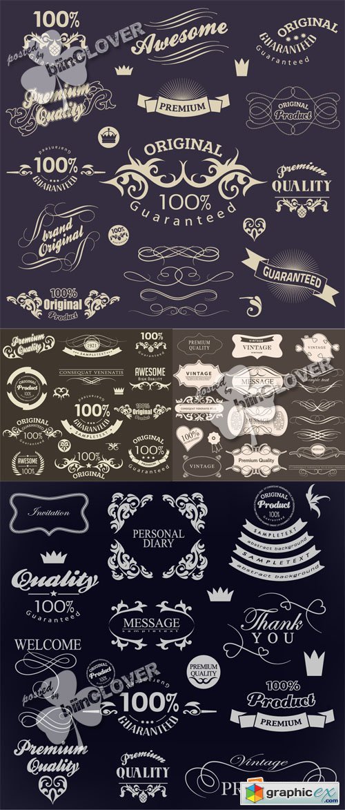 Vector Calligraphic design elements 0380