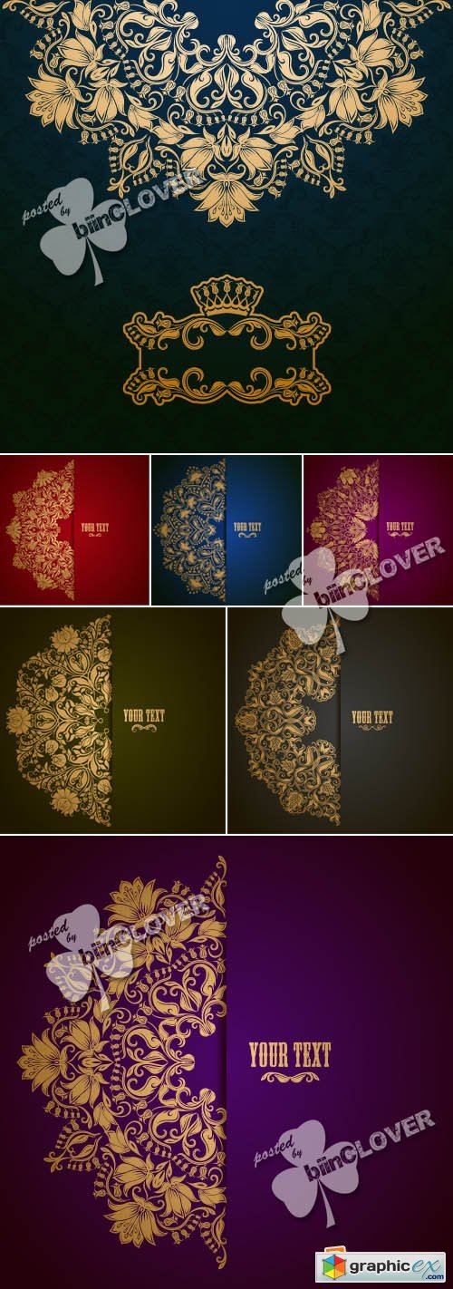 Vector Elegant background with lace ornaments 0376