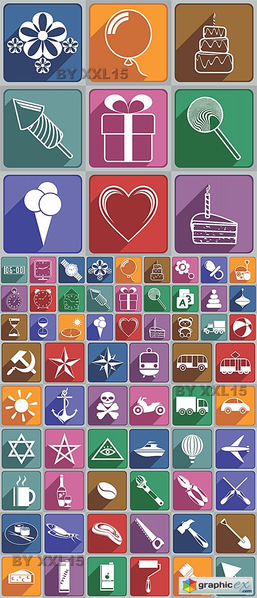 Various vector icons set 4