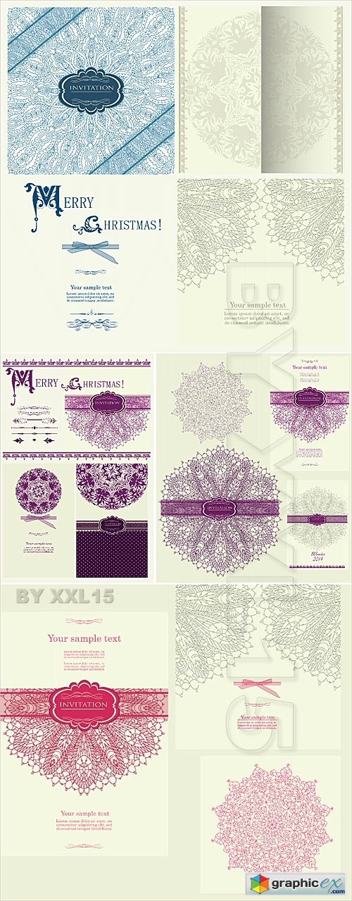 Vector Design invitation for Christmas