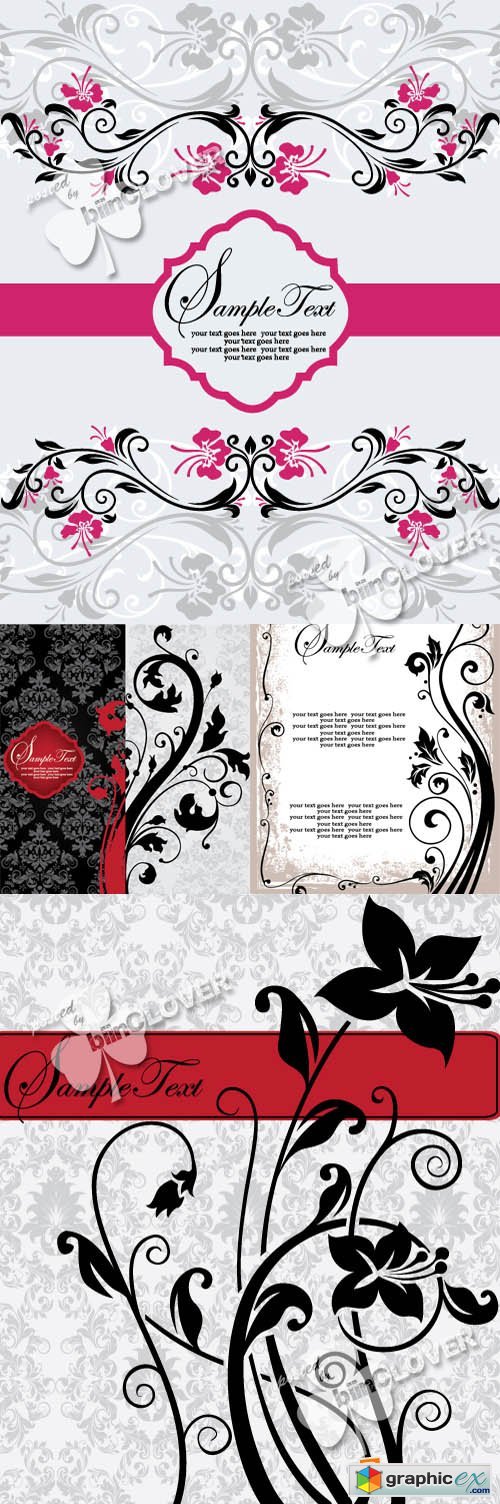 Vector Holiday floral background 0372