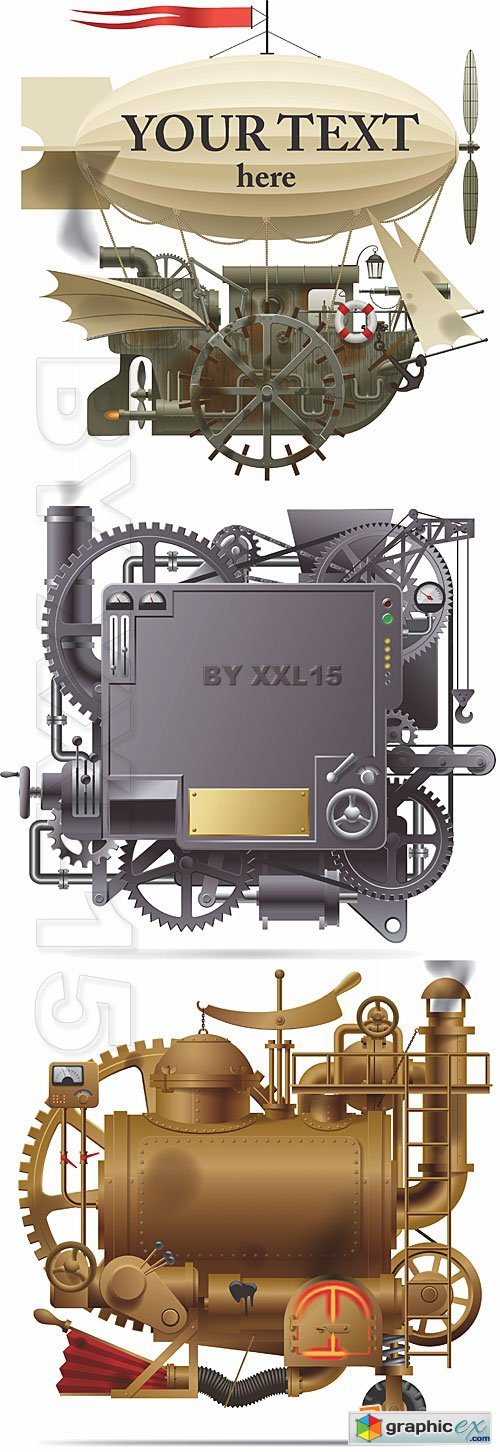 Vector Detailed fantastic machines