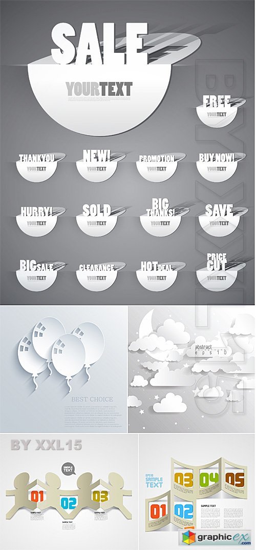 Vector 3D Paper graphics