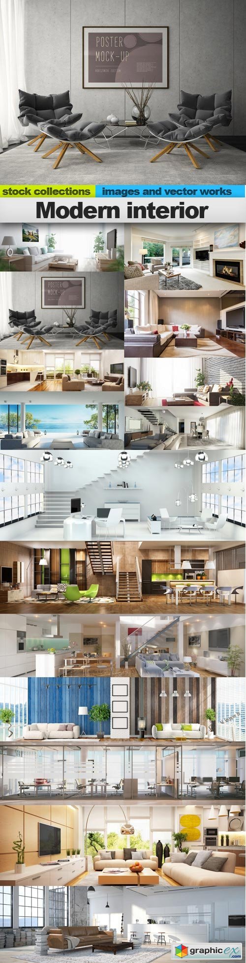 Modern interior, 15 x UHQ JPEG