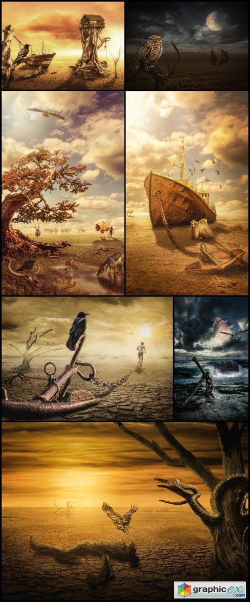 Ships of the desert, illustration of a fictional situation 7X JPEG
