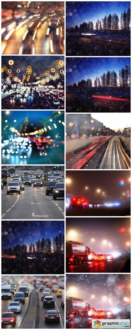 Night city background, blur background Road 12X JPEG