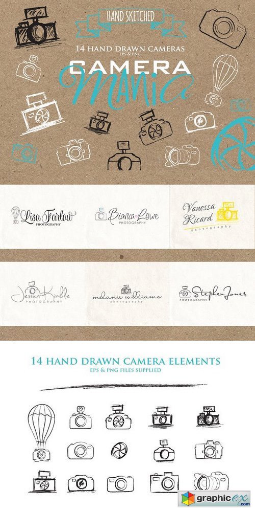 Sketched Cameras clipart