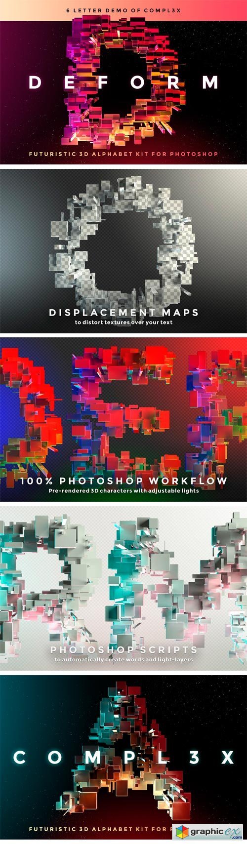 DEFORM - Futuristic 3D Alphabet Kit