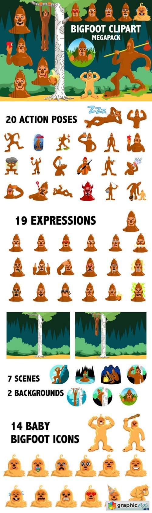 Bigfoot Clipart Megapack