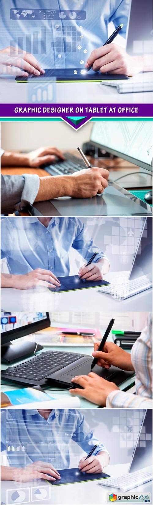  Graphic designer on tablet at office 5x JPEG 