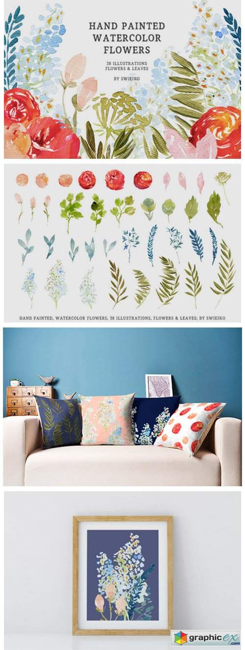  Elegant Watercolor Flowers 