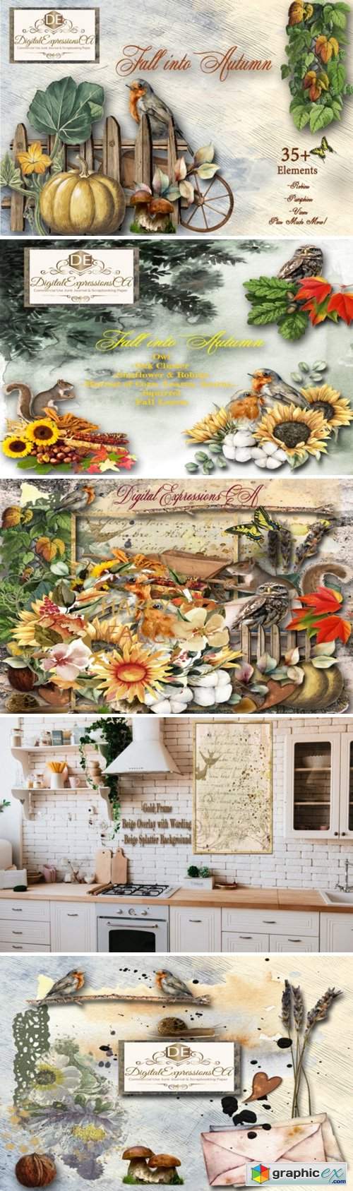  Fall into Autumn 35 Embellishments 