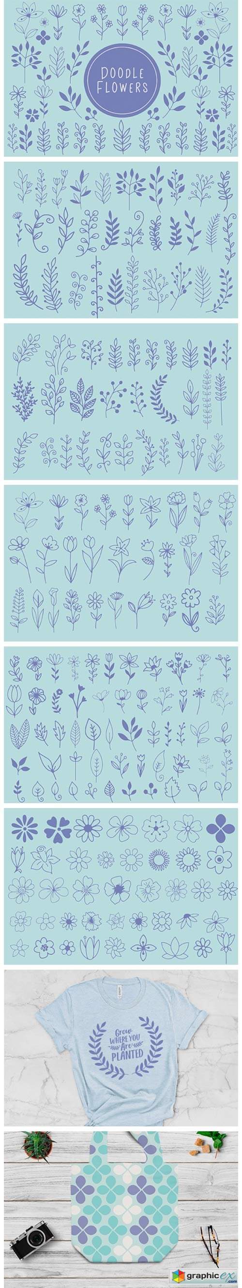  Doodle Flowers Stems and Branches 