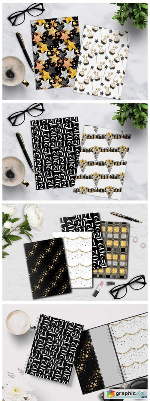  New Year Party Digital Paper Pack 