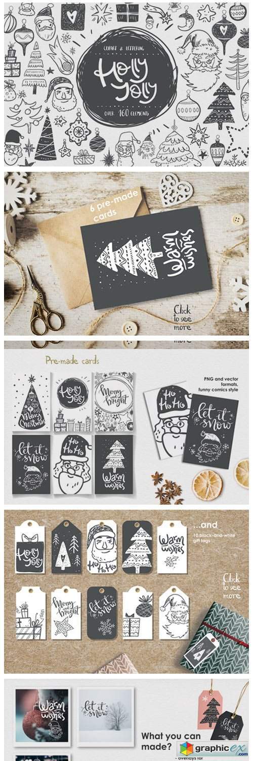 Holly Jolly. Winter Doodles