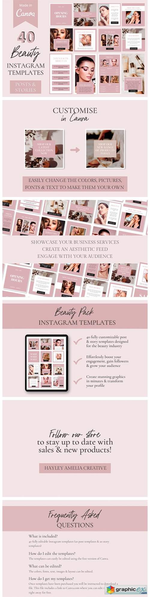  40 Instagram Hair & Beauty Templates 