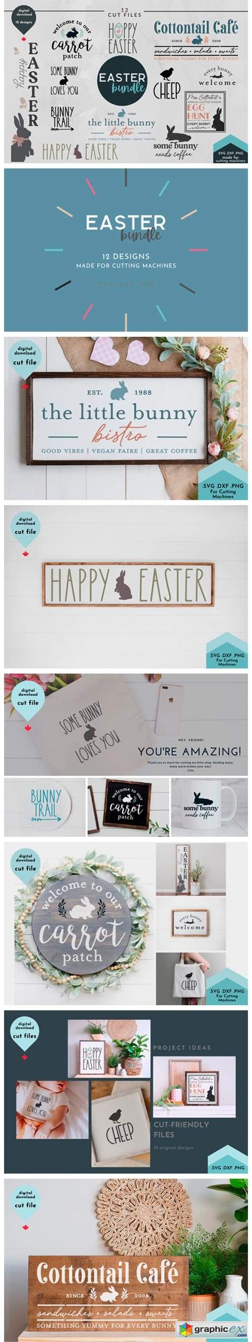  Easter Bundle - 12 Spring Cut Files 