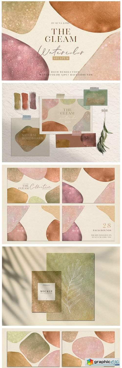  The Gleam Watercolor Shapes 