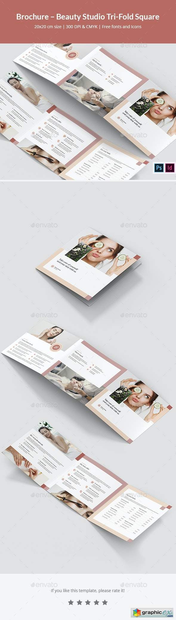 Brochure – Beauty Studio Tri-Fold Square