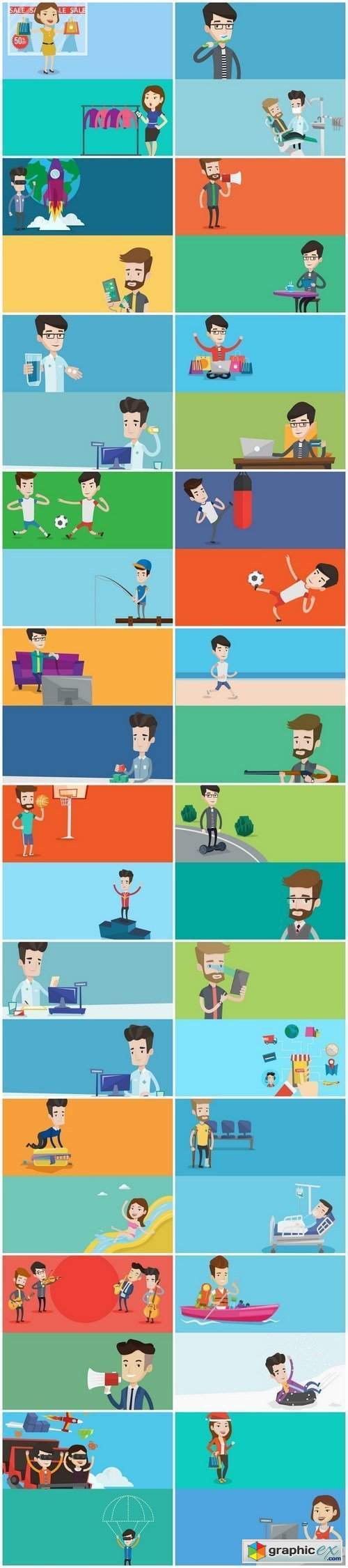 Life of people - flat design, 20xEPS