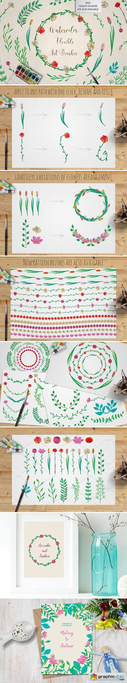 Watercolor Art & Pattern Brushes