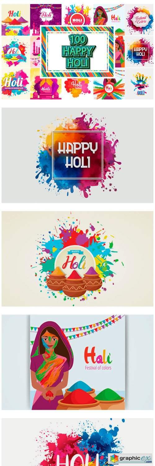 Happy Holi Festival Background Bundles