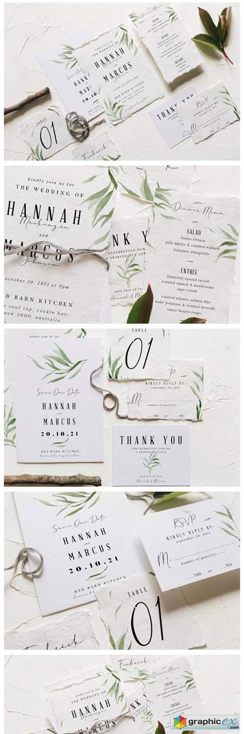Dusty Green Foliage Wedding Suite