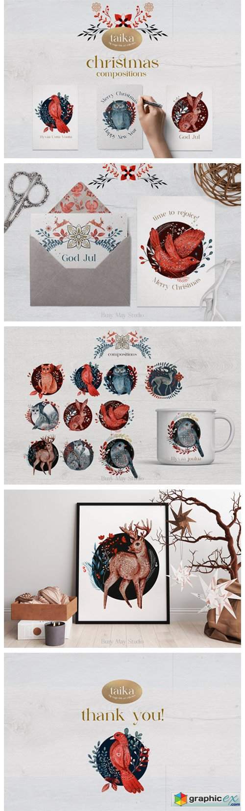  Folk Christmas Compositions Bids Animals 