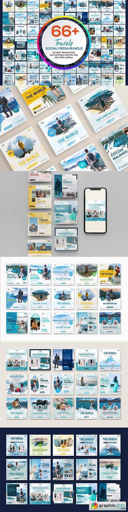 Social Media Travels Template Bundle