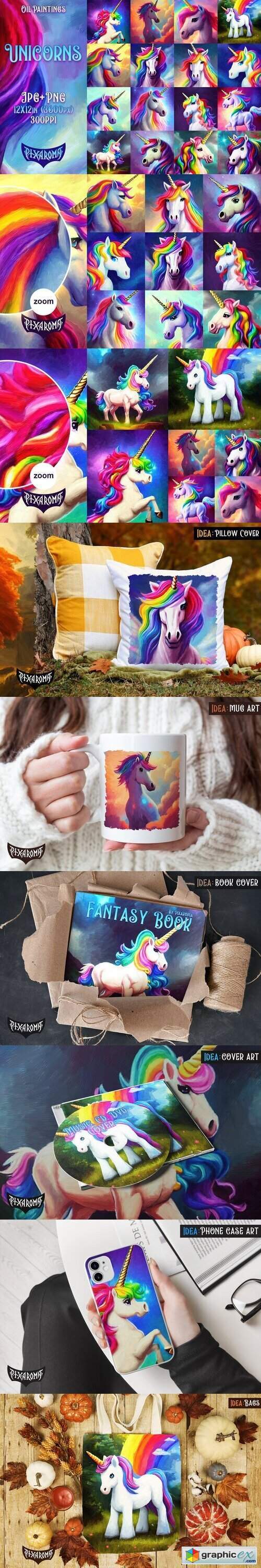 Unicorn Oil Paintings