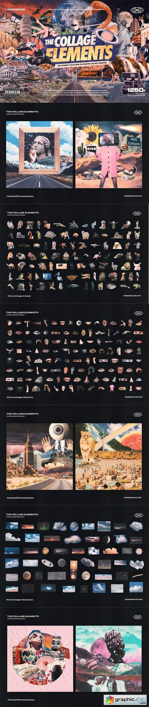 1250+ Collage Elements Creator Kit 