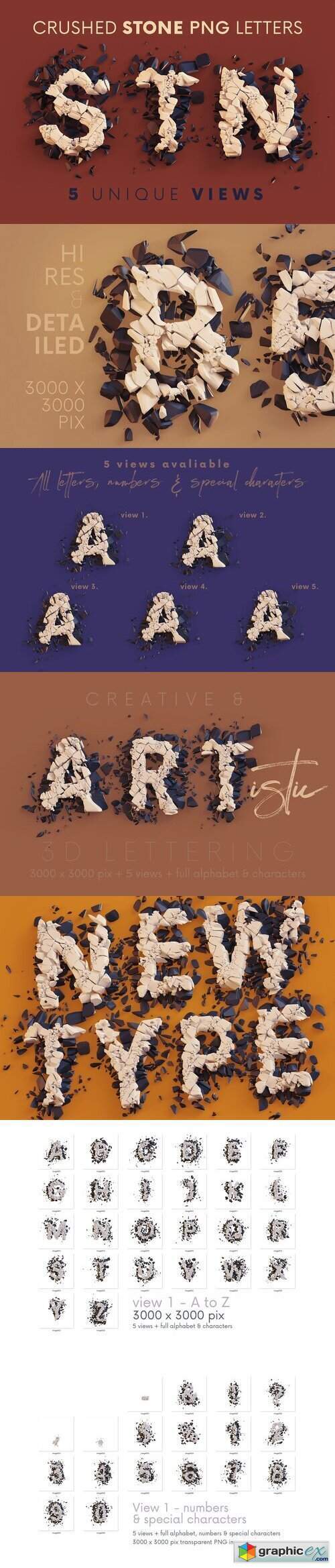 Crushed Stones - 3D Lettering
